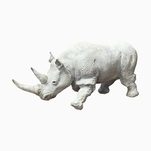 Keramik Nashorn Skulptur von Angelo Zanella, Italien