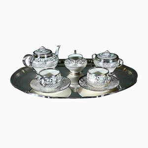 Early 20th Century Limoges Porcelain Tea Service Saint Grail Model, Set of 6