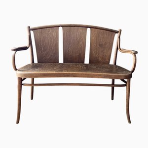 Panca in stile bistrò in legno curvato di Thonet, fine XIX secolo