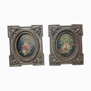 Pedro Valls, Floral Still Lifes, Oil Paintings, Framed, Set of 2