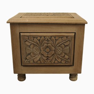 Arts and Crafts Bleached Oak Purdonium Coal Box, 1890s