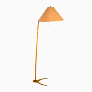 Lampada da terra in bambù di JT Kalmar, anni '40