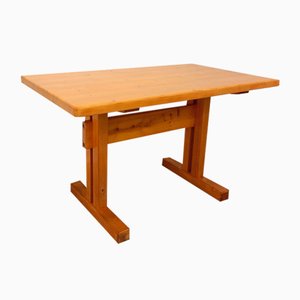 Table de Salle à Manger Rectangulaire en Pin par Charlotte Perriand pour Les Arcs, 1960s-1970s