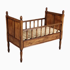 19th Century Biedermeier Walnut Childrens Bed Doll Bed, 1830s
