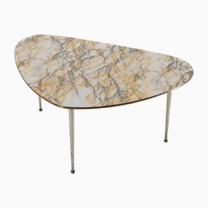 Mid-Century Modern Tripod Coffee Table with Marble Print Top, 1960s