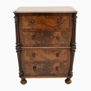 Cajonera victoriana antigua de nogal, 1880