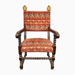Walnut Spool Armchair, 1700s