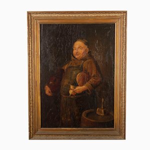 Peinture à l'Huile Rob Eckhardt d'après Grützner, Bruder Kellermeister, 1900