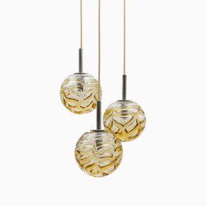 Yellow Murano Glass Ball Pendant Cascading Lamp from Doria Leuchten, Germany, 1960s