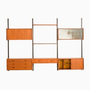 Mid-Century Scandinavian 3 Bay Wall Unit in Teak, Norway, 1960s