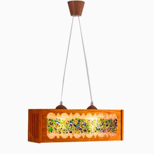Suspension en Teck et Verre, 1960s