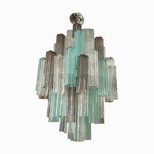 Lámpara de araña Tronchi estilo Murano en verde y Fumè de Simoeng