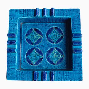 Cendrier Vide-Poche en Céramique Bleue par Aldo Londi Rimini pour Bitossi, Italie, 1960s