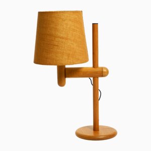 Oak Table Lamp with Height-Adjustable Shade from Temde, 1960s
