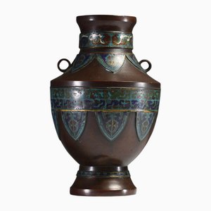 Emaille Vase aus Bronze & Cloisonné, China, 19. Jh.