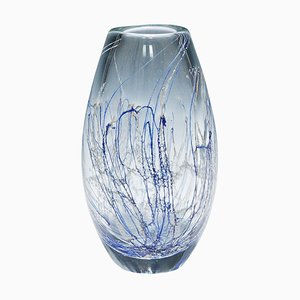 Vaso Sjogras vintage di Goran Stroemgren per Art Glassworks Urshult, Svezia, 1988