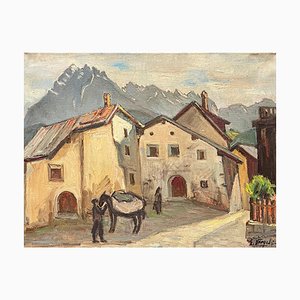 Ernest Voegeli, Old Corner in Schuls, Olio su tela