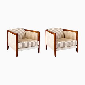 Set of Italian Art Deco Style Armchairs, 1990s