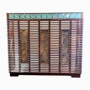 Radiator Cover with Engraved Mirrors by Osvaldo Borsani, 1940s