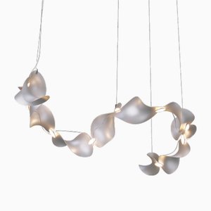 Dune 10 Curve Chandelier with Silver Anodized Shades from Moss Objects