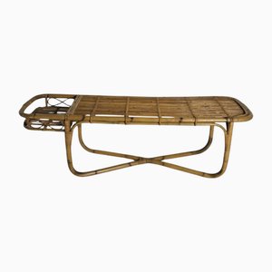 Mesa de bar baja de bambú, años 60