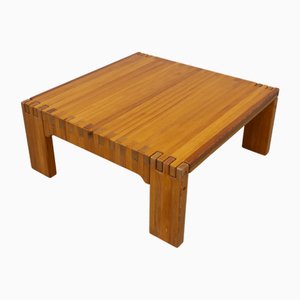 Danish Brutalist Coffee Table in Oregon Pine, 1970s