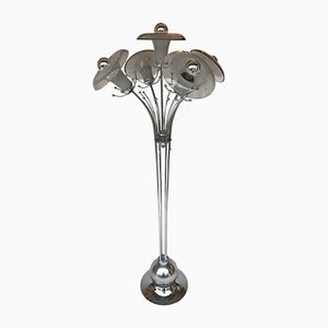 Lámpara de pie italiana en forma de flor de cristal de Murano, años 70