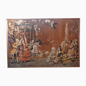 Klassischer französischer Wandteppich mit Holzrahmen, 1960er