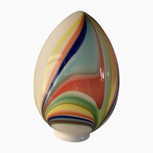 White Egg with Multicolored Reeds Table Lamp by Simoeng