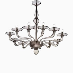 Smoked Murano Style Glass Chandelier by Simoeng