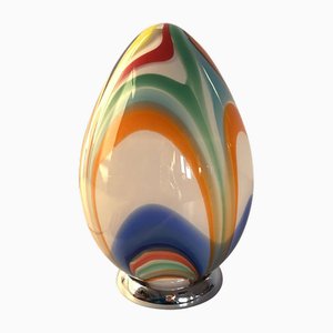 White Egg Lamp with Multicolored Reeds by Simoeng