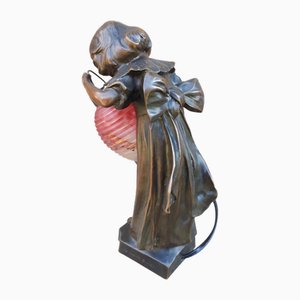 Lampe Art Nouveau en Bronze par Léo Laporte Blairsy pour Daum, 1900