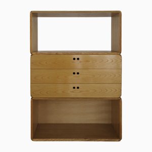 Italian Samara Series Modular Bookcase in Ash by Derk Jan De Vries for Maisa, Italy, 1970s