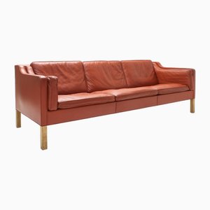 Model 2213 Three-Seater Sofa in Leather by Børge Mogensen for Fredericia Stolefabrik, 1960s