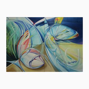 Lucio Esposito, Energy in Motion Tetraptych, 2011, Olio su tela