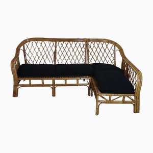 Set of Vintage Rattan Corner Sofa, 1970s
