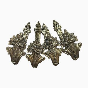 Louis XVI Style French Curtain Holdbacks in Chiseled and Gilded Bronze, 1840s, Set of 4