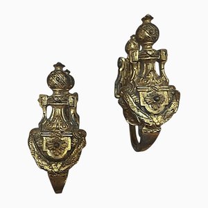 Retenes para cortinas francesas estilo Luis XVI de bronce dorado y cincelado, década de 1780. Juego de 2