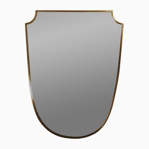 Brass Wall Mirror in the style of Gio Ponti, Italy, 1960s