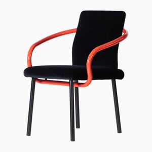 Sedia Mandarin in velluto di cotone di Ettore Sottsass per Knoll, anni '80