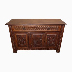 Credenza in pino intagliato, Francia, anni '50