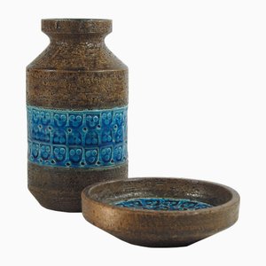 Italienisches Trifoglio Keramik Set von Aldo Londi für Bitossi, 1960er, 2er Set