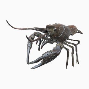 Japanese Meiji Era Artist, Jizai Okimono Sculpture of a Crayfish, 1890s, Bronze