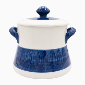 Großer blauer Schmortopf von Hertha Bengtson für Rörstrand