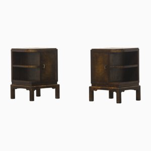 Art Deco Nachttische, Dänemark, 1930er, 2er Set