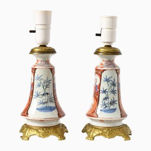 Antike japanische Tischlampen aus Porzellan, 1800er, 2er Set