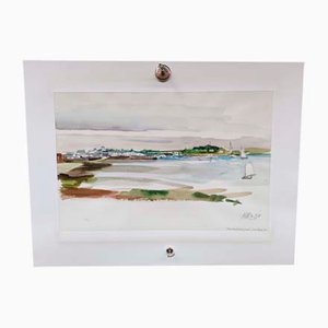 Michel Roubille, The Kerisper Bridge, Trinité Sur Mer, 1997, Aquarell