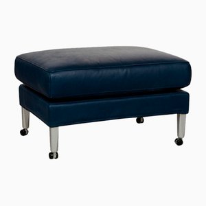 Clarus Pouf in Blue Leather from FSM