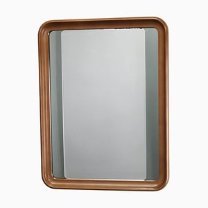 Italian Rectangular Mirror in Wooden Frame, 1970s