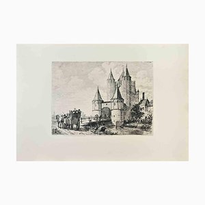 Charles Cuisin, Porte d'Amsterdam à Harlem, Eau-forte, 1870s